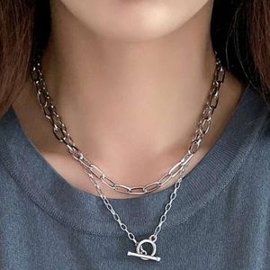 Silver Layered Toggle Choker Necklace